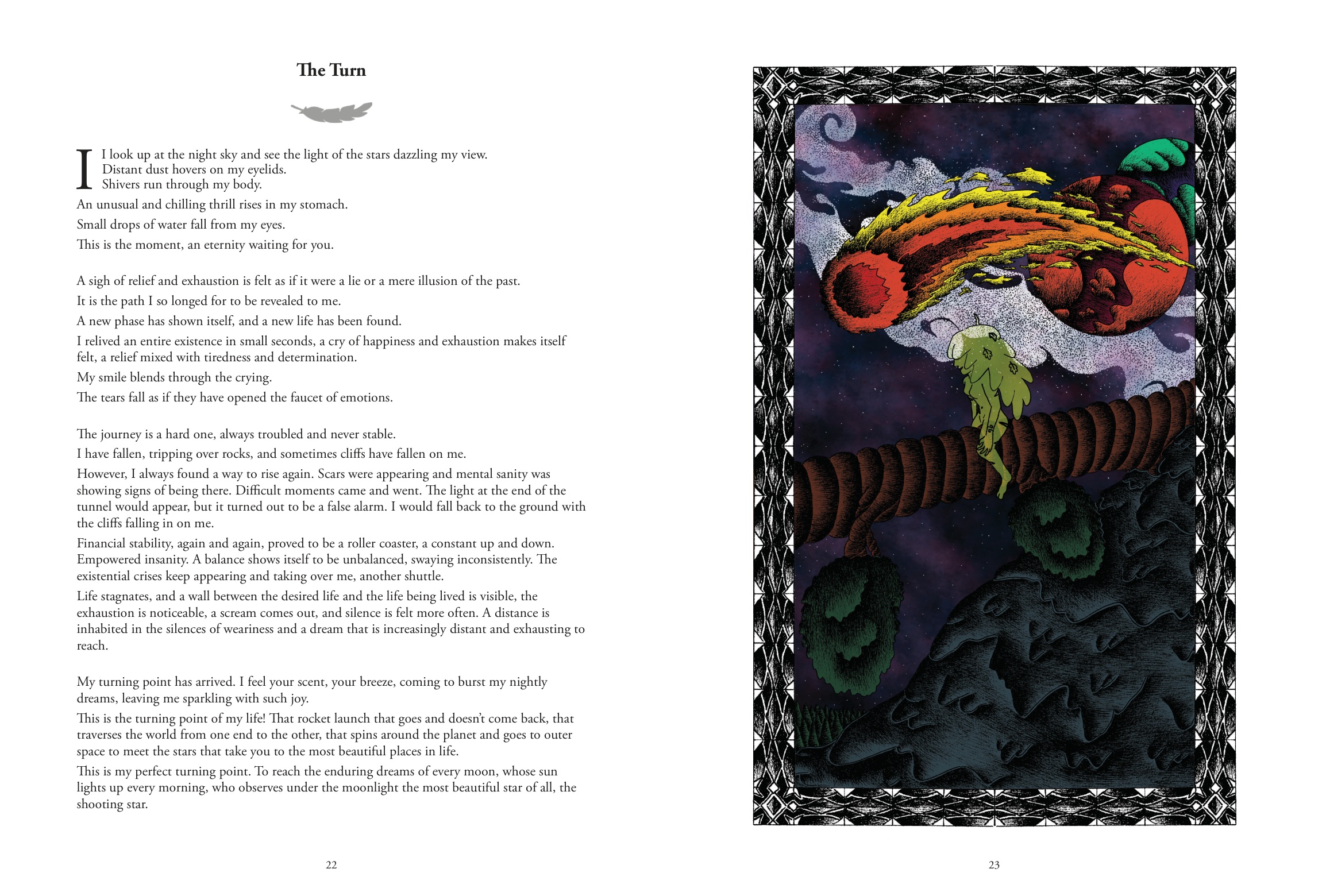 The Journey: The Tears: text and illustration in dialogue.