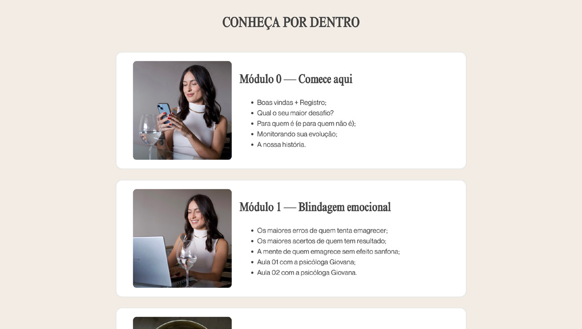 Malu Guellere: Programme modules and content hierarchy.