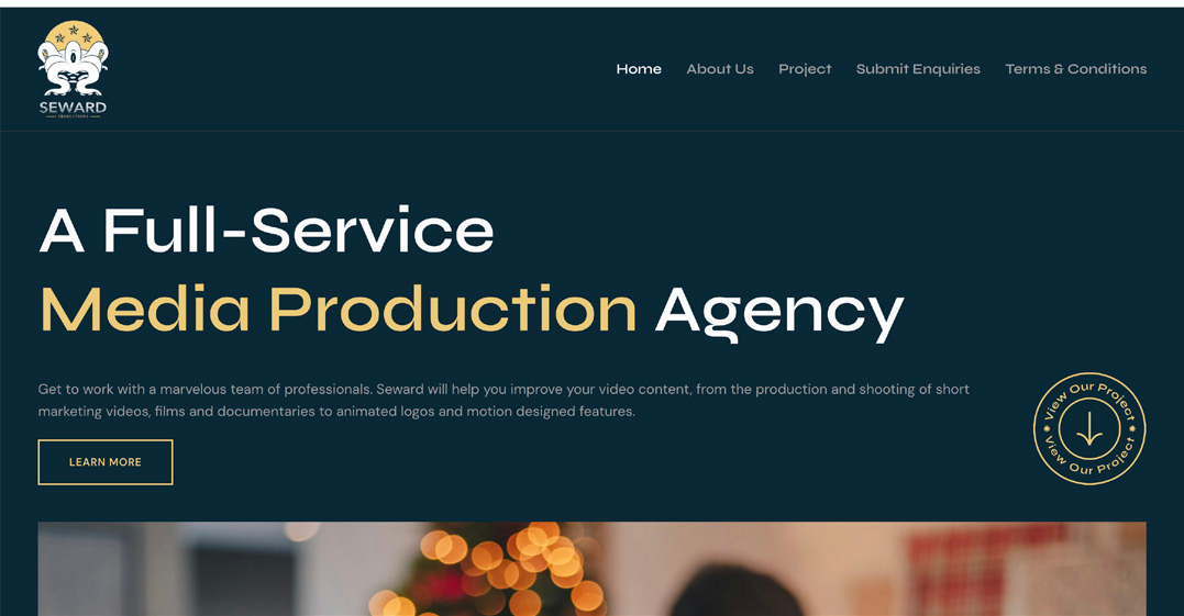 Seward Productions website and visual identity designed by Hugo Silva; website development by Aizaz